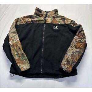 Kings River Fleece Hunting‎ Jacket Mens 2XL Black Multi Camo Mossy Oak Full Zip